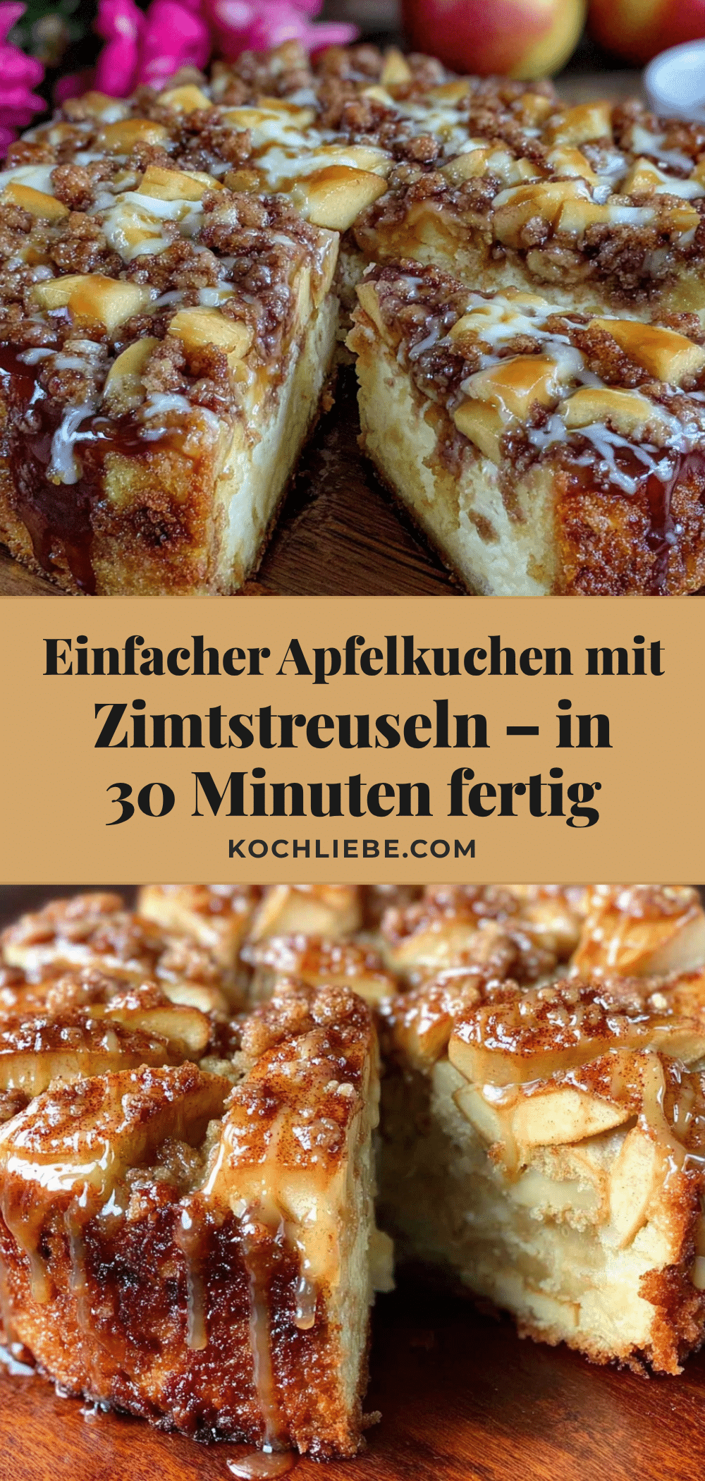 einfacher Apfelkuchen mit Zimtstreuseln recipe