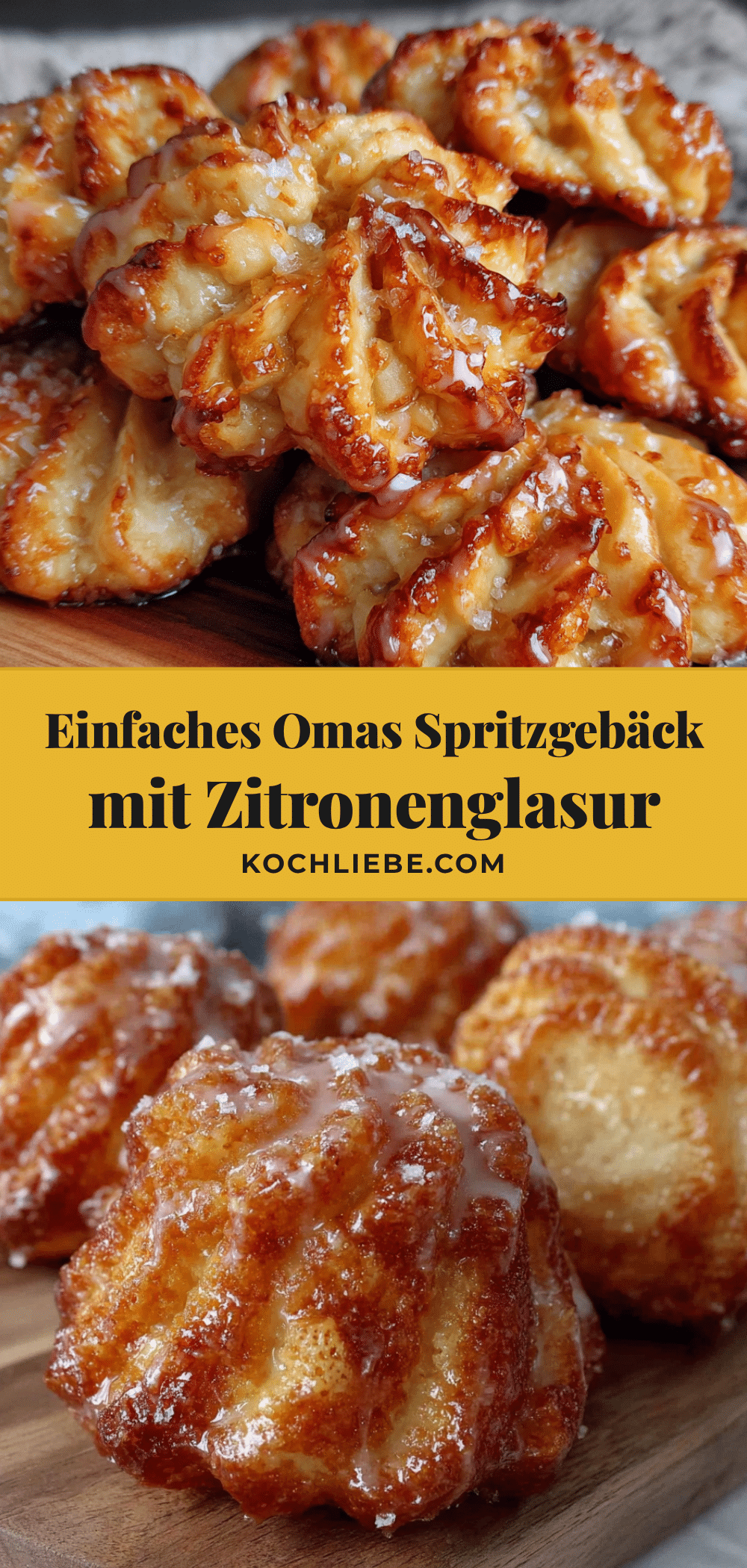 Einfaches Omas Spritzgebäck mit Zitronenglasur recipe