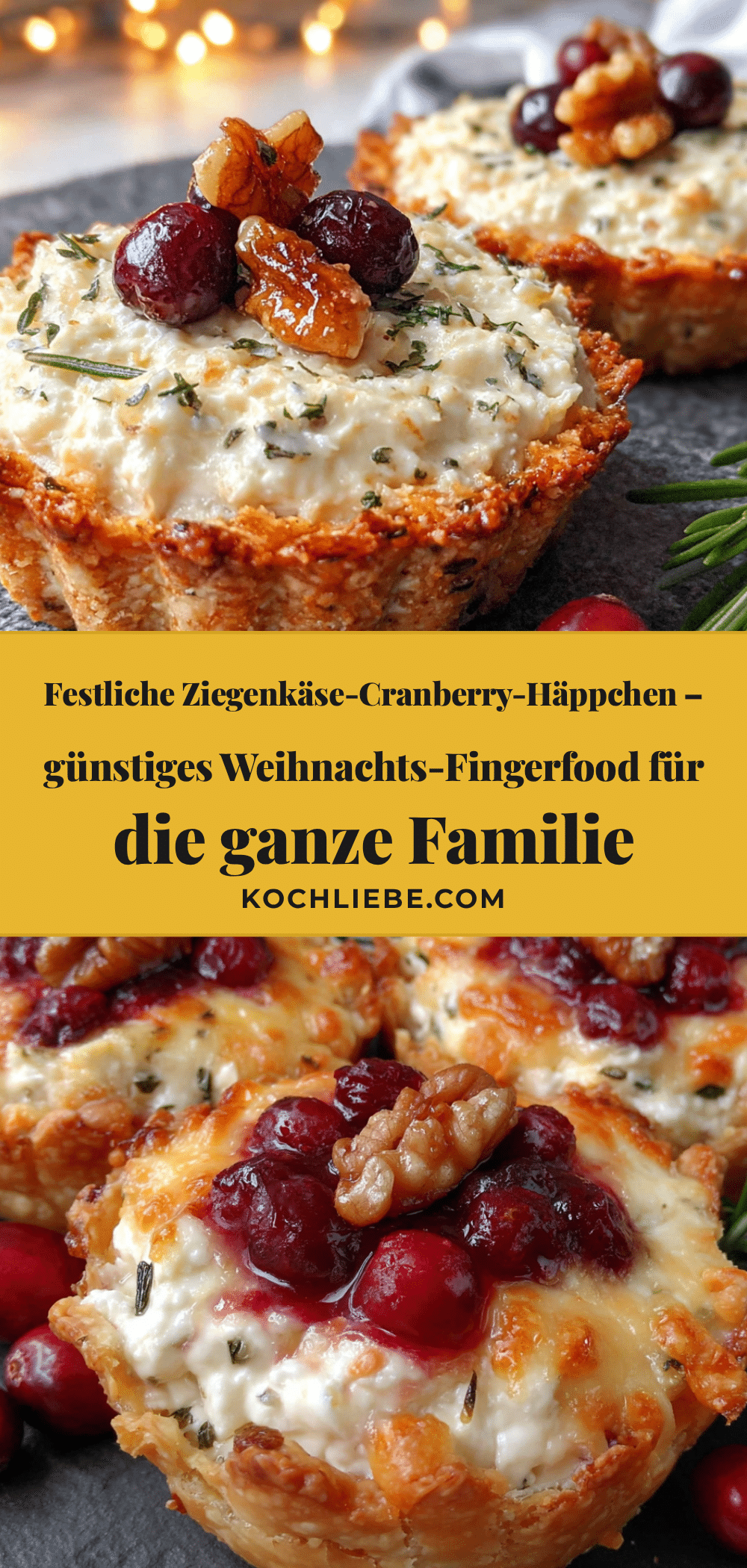 Festliche Ziegenkäse-Cranberry-Häppchen recipe