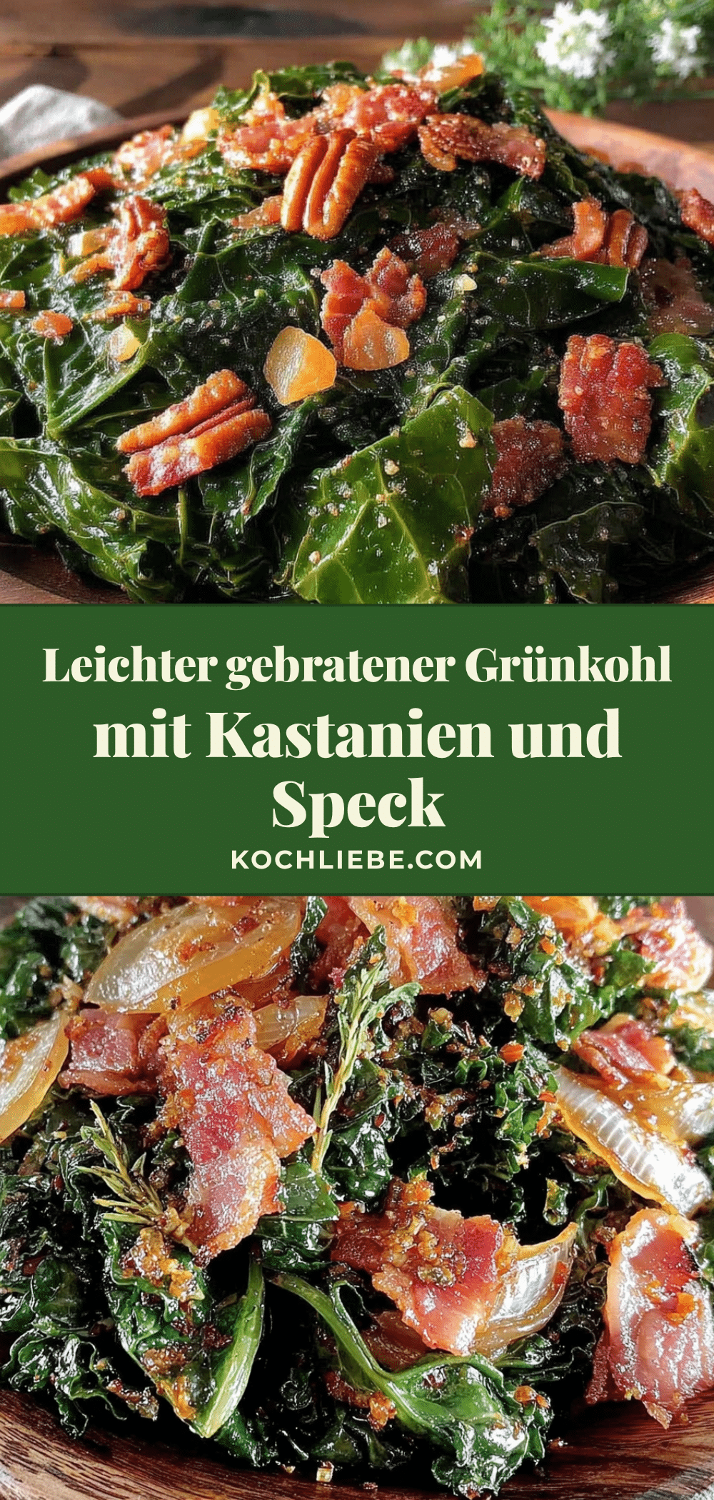 gebratener Grünkohl mit Kastanien und Speck recipe