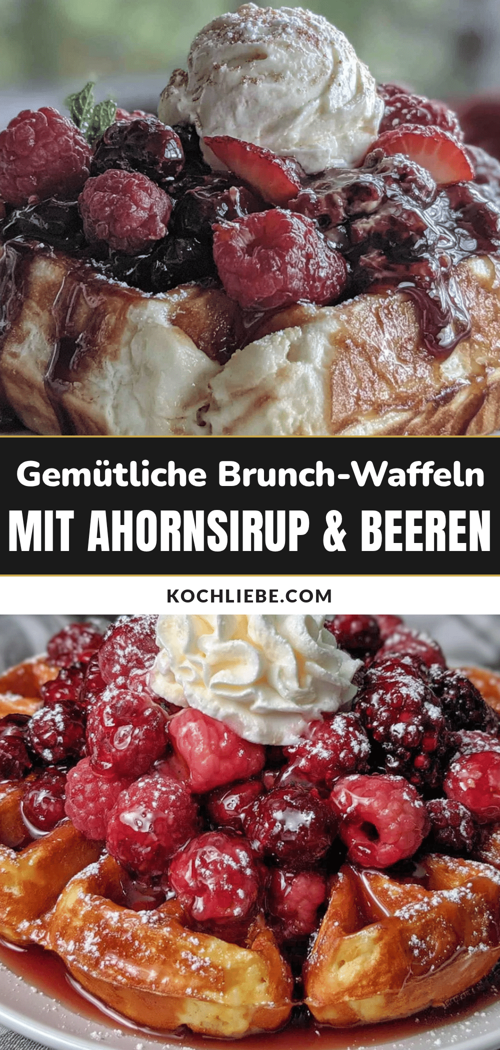 Gemütliche Brunch-Waffeln mit Ahornsirup und Beeren recipe