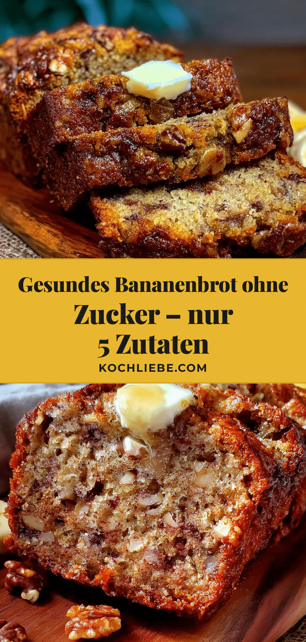 Gesundes Bananenbrot ohne Zucker recipe