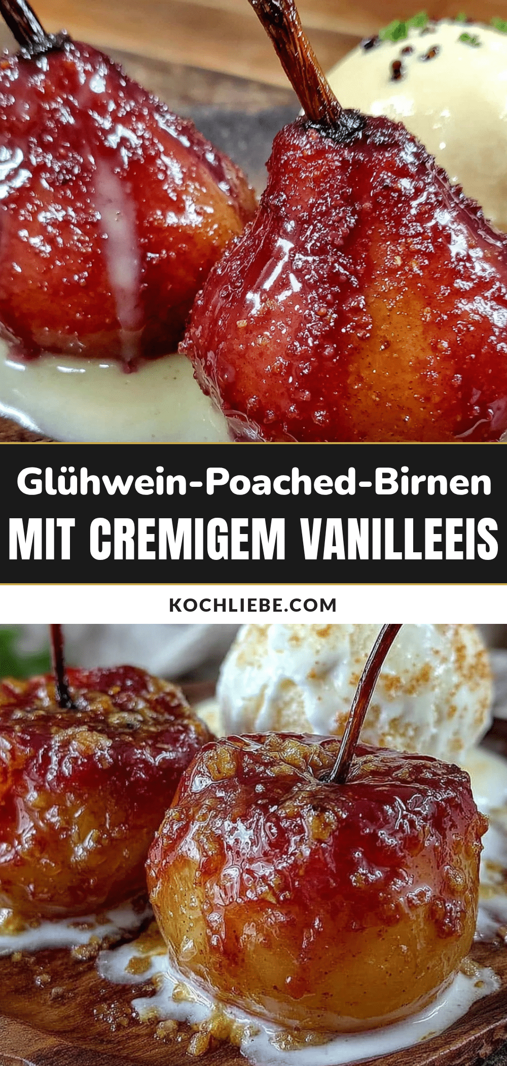 Glühwein-Poached-Birnen mit Vanilleeis recipe