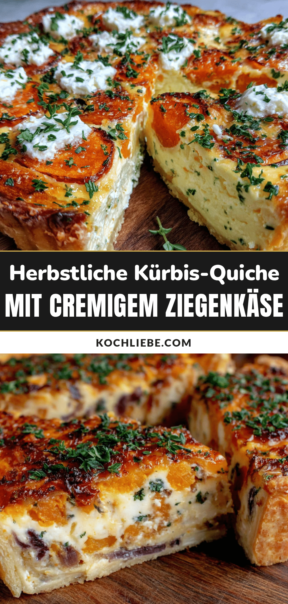 Herbstliche Kürbis-Quiche mit cremigem Ziegenkäse recipe