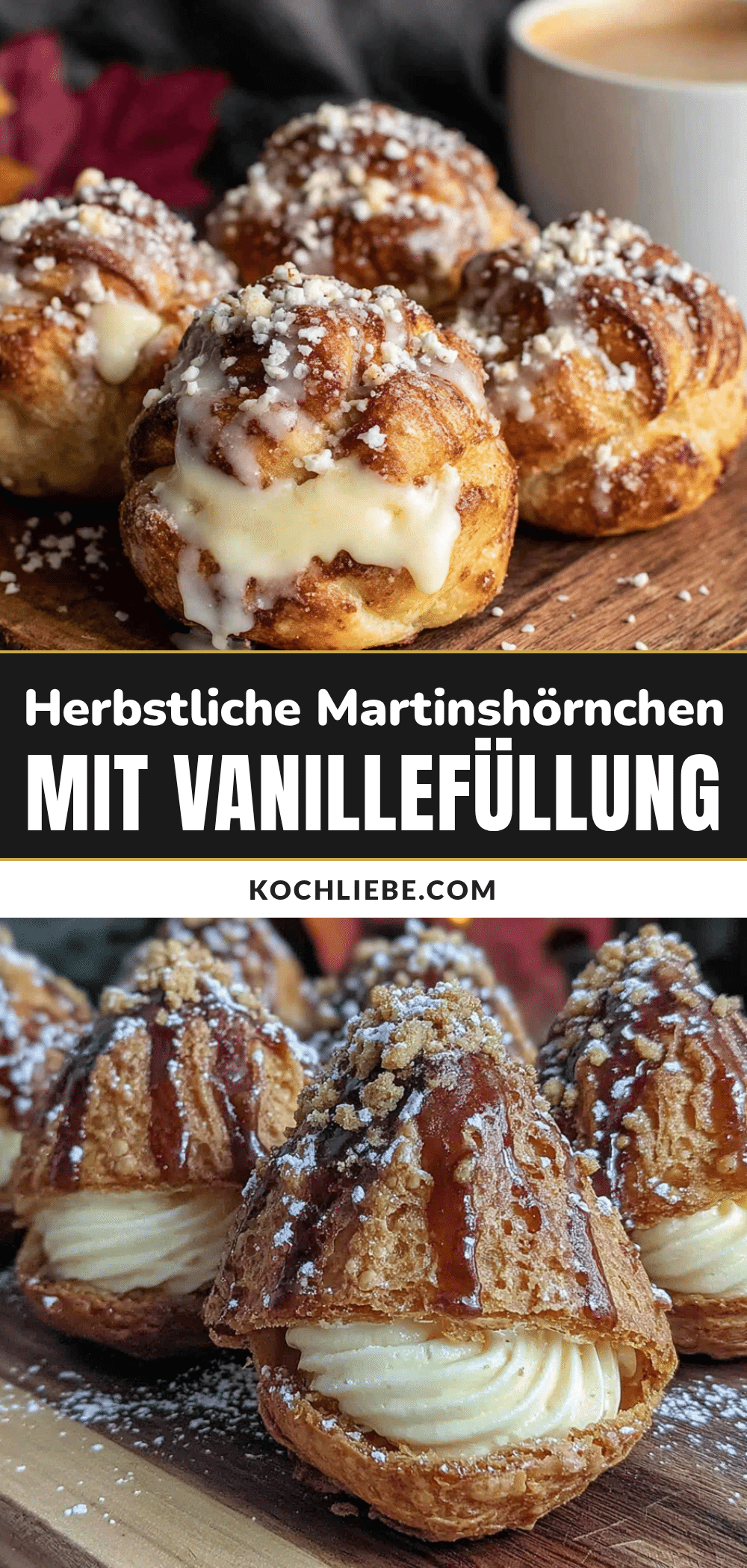 Herbstliche Martinshörnchen mit cremiger Vanillefüllung recipe