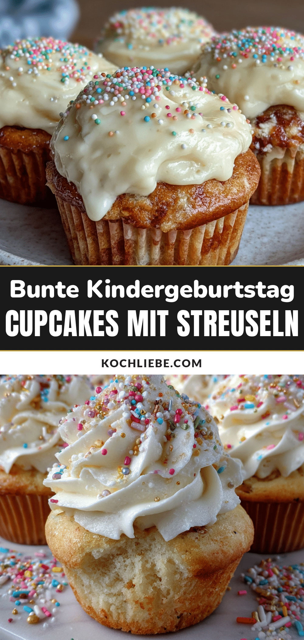 Kindergeburtstag-Cupcakes mit Streuseln recipe