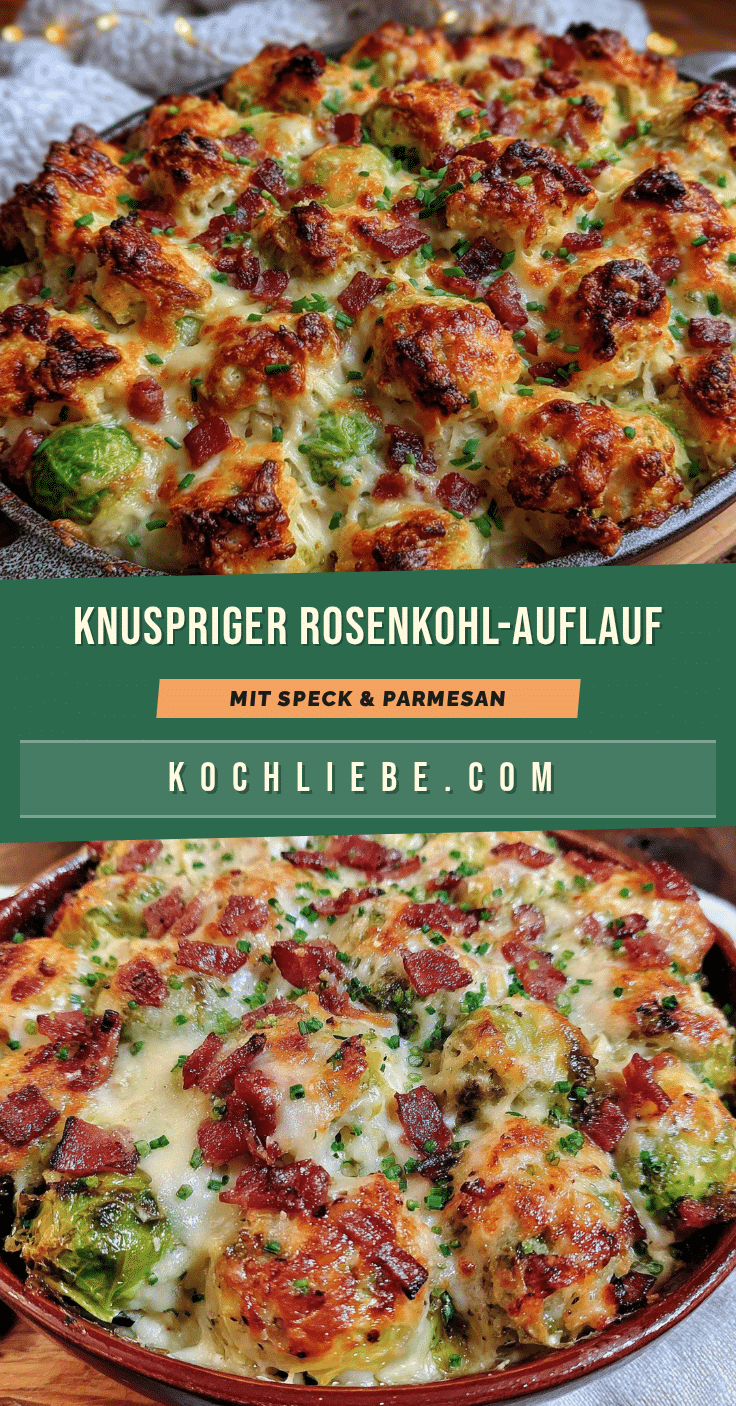 Knuspriger Rosenkohl-Auflauf mit Speck recipe