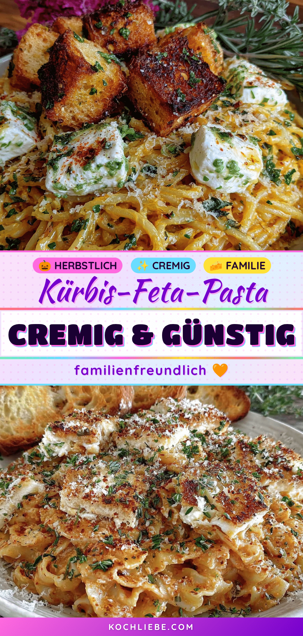 Kürbis-Feta-Pasta mit Salbeibutter recipe
