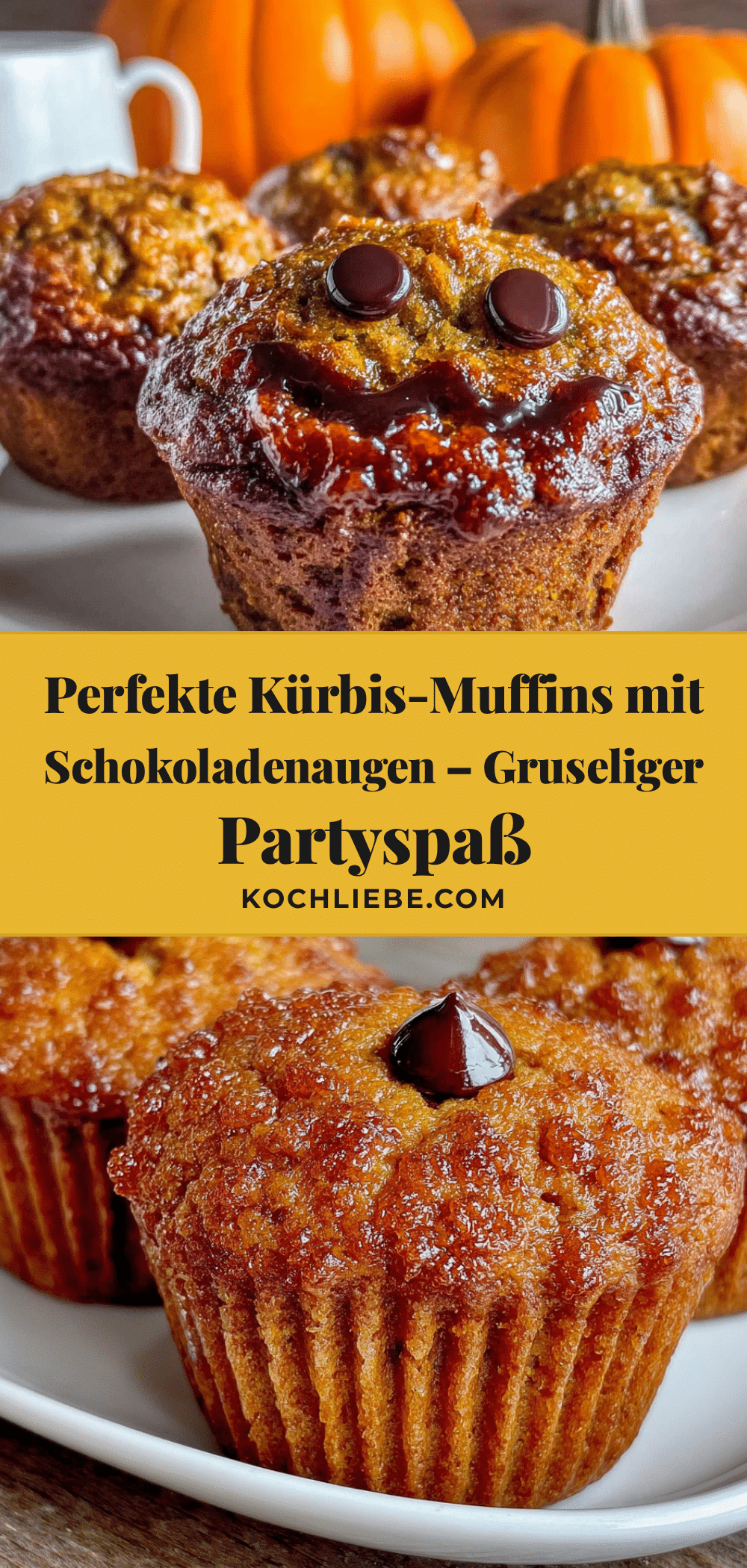 Kürbis-Muffins mit Schokoladenaugen recipe