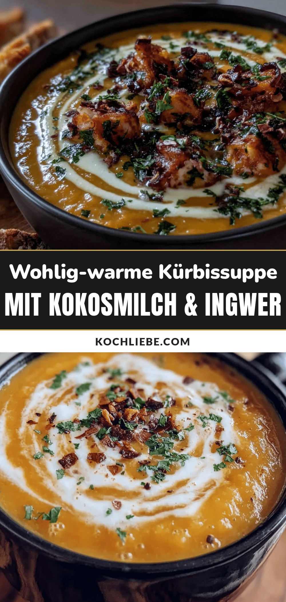 Kürbissuppe mit Kokosmilch und Ingwer recipe
