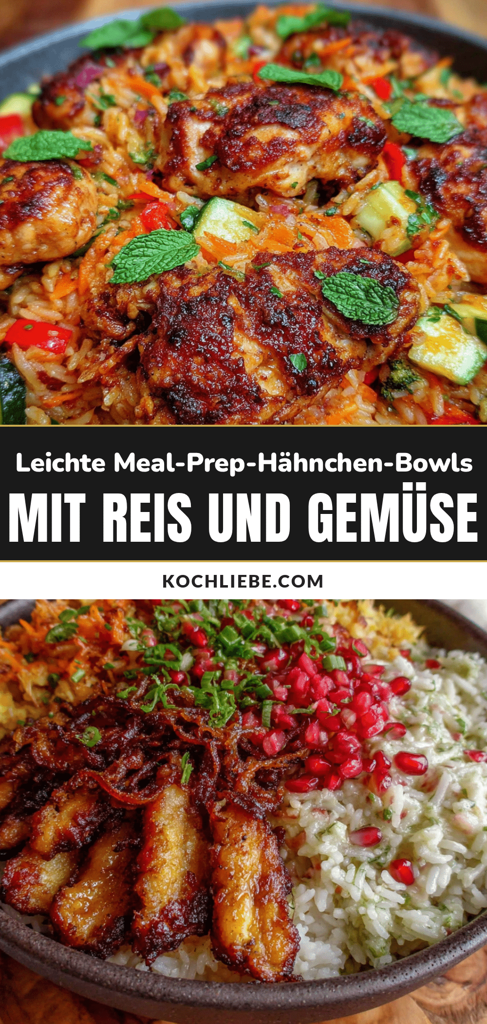 Leichte Meal-Prep-Hähnchen-Bowls mit Reis und Gemüse recipe