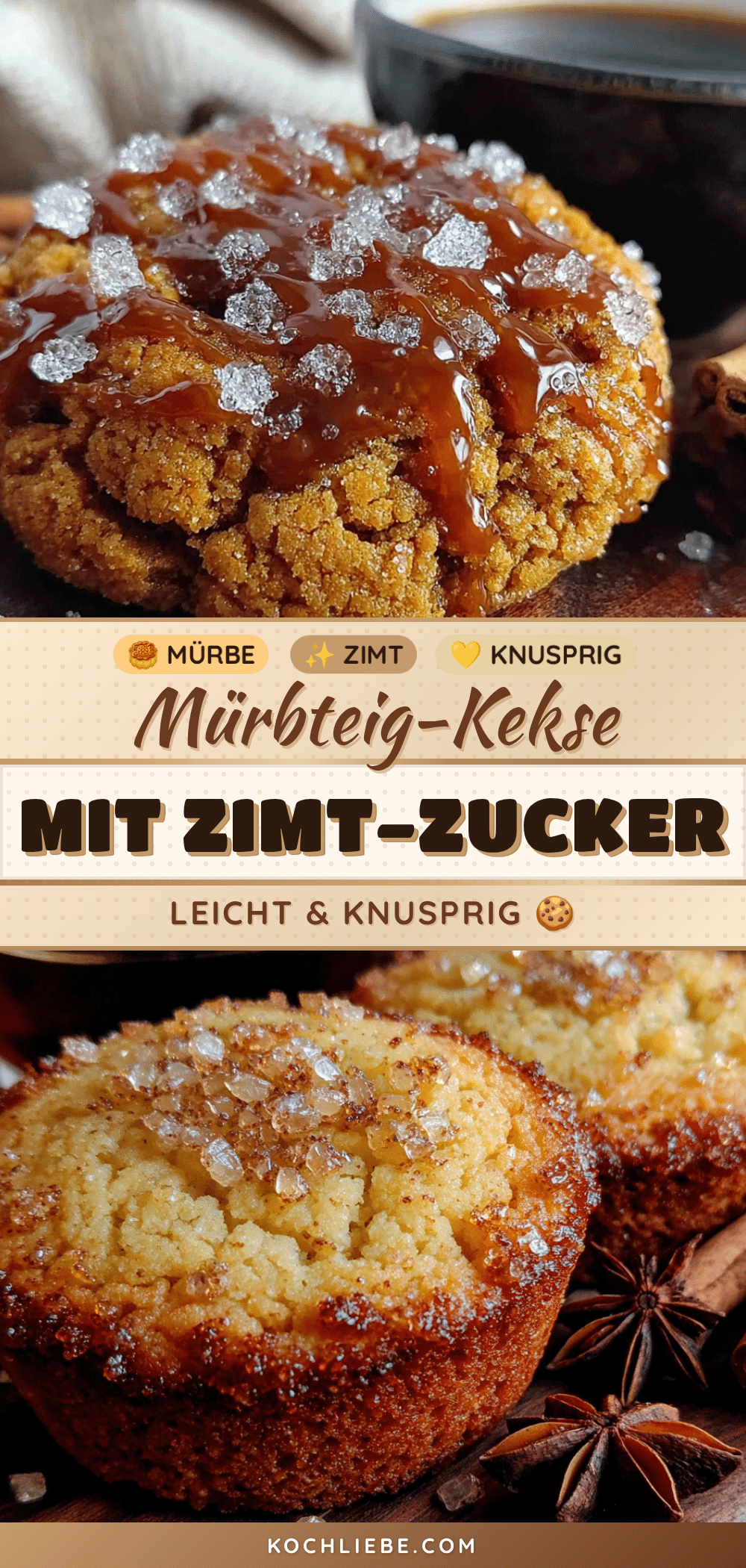 Leichte Mürbteig-Kekse mit Zimt-Zucker recipe