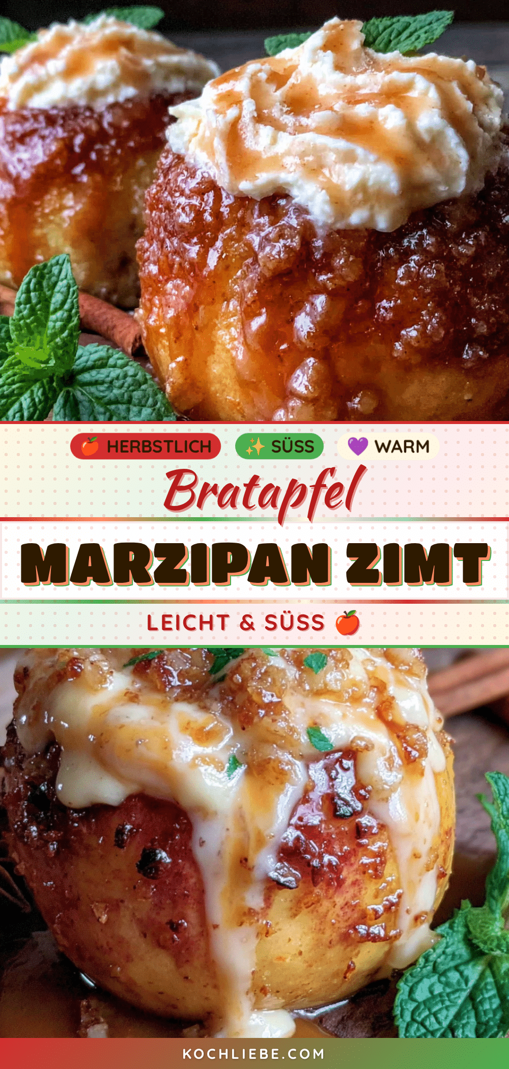 leichter Bratapfel mit Marzipanfüllung recipe