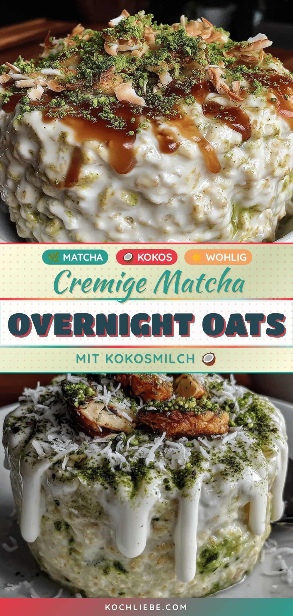 Matcha-Overnight-Oats mit Kokosmilch recipe