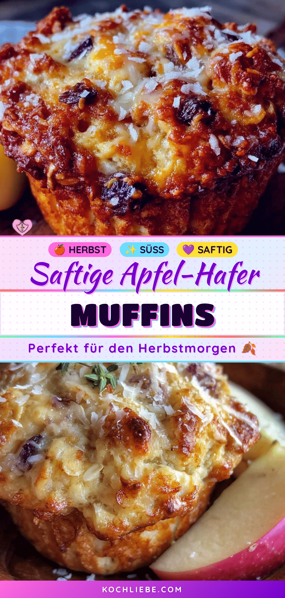 Saftige Apfel-Hafer Muffins recipe