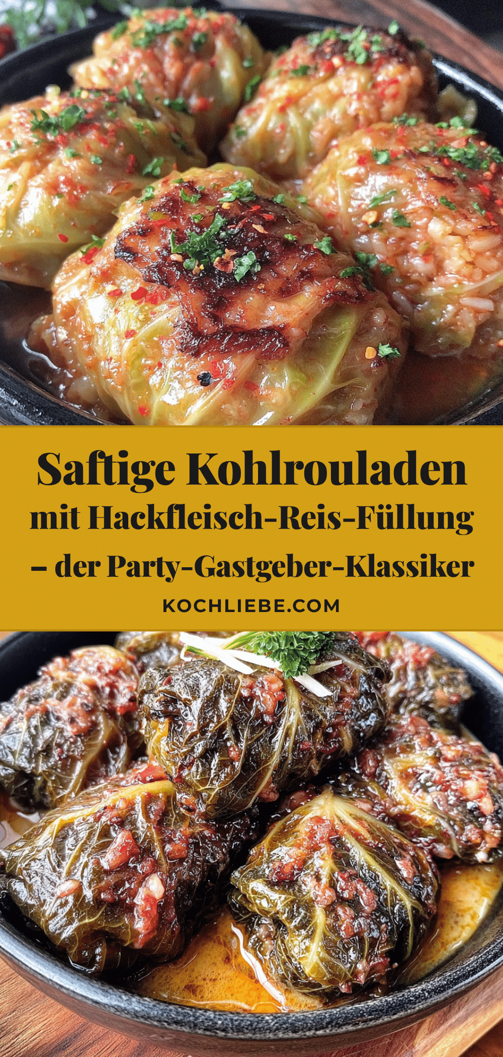 Saftige Kohlrouladen mit Hackfleisch-Reis-Füllung recipe