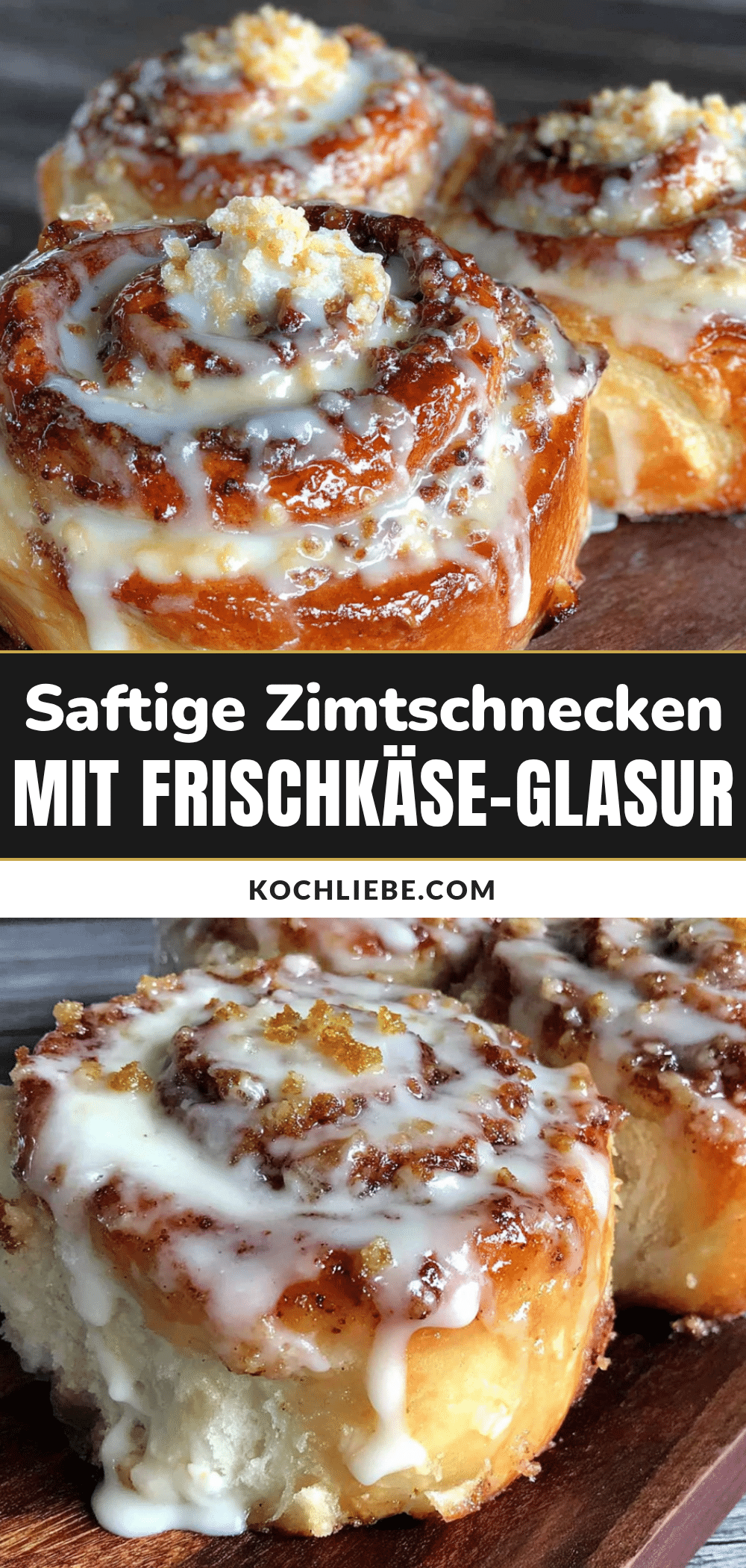 Saftige Zimtschnecken mit Frischkäse-Glasur recipe