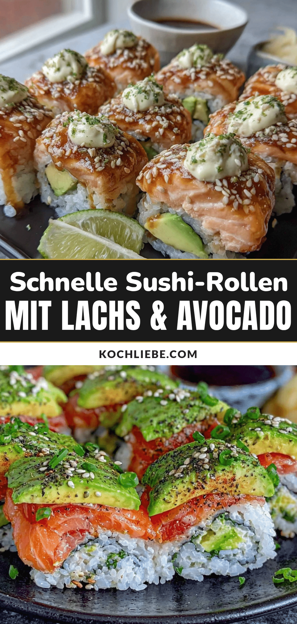 Schnelle Sushi-Rollen mit Lachs und Avocado recipe