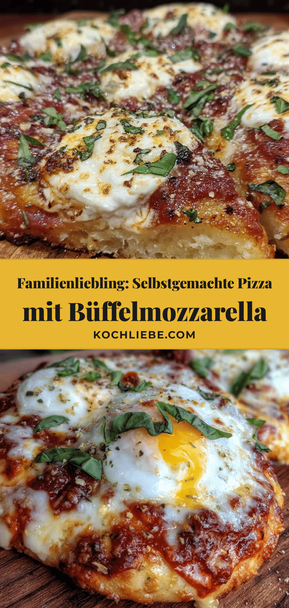 Selbstgemachte Pizza mit Büffelmozzarella recipe