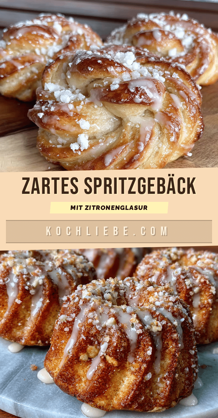 Zartes Spritzgebäck mit Zitronenglasur recipe