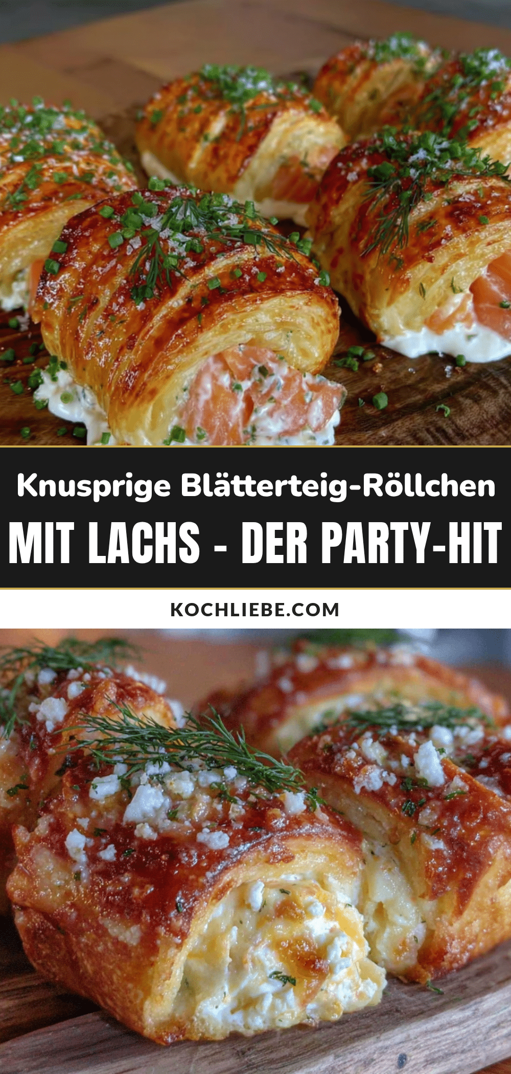 Knusprige Blätterteig-Röllchen mit Lachs recipe