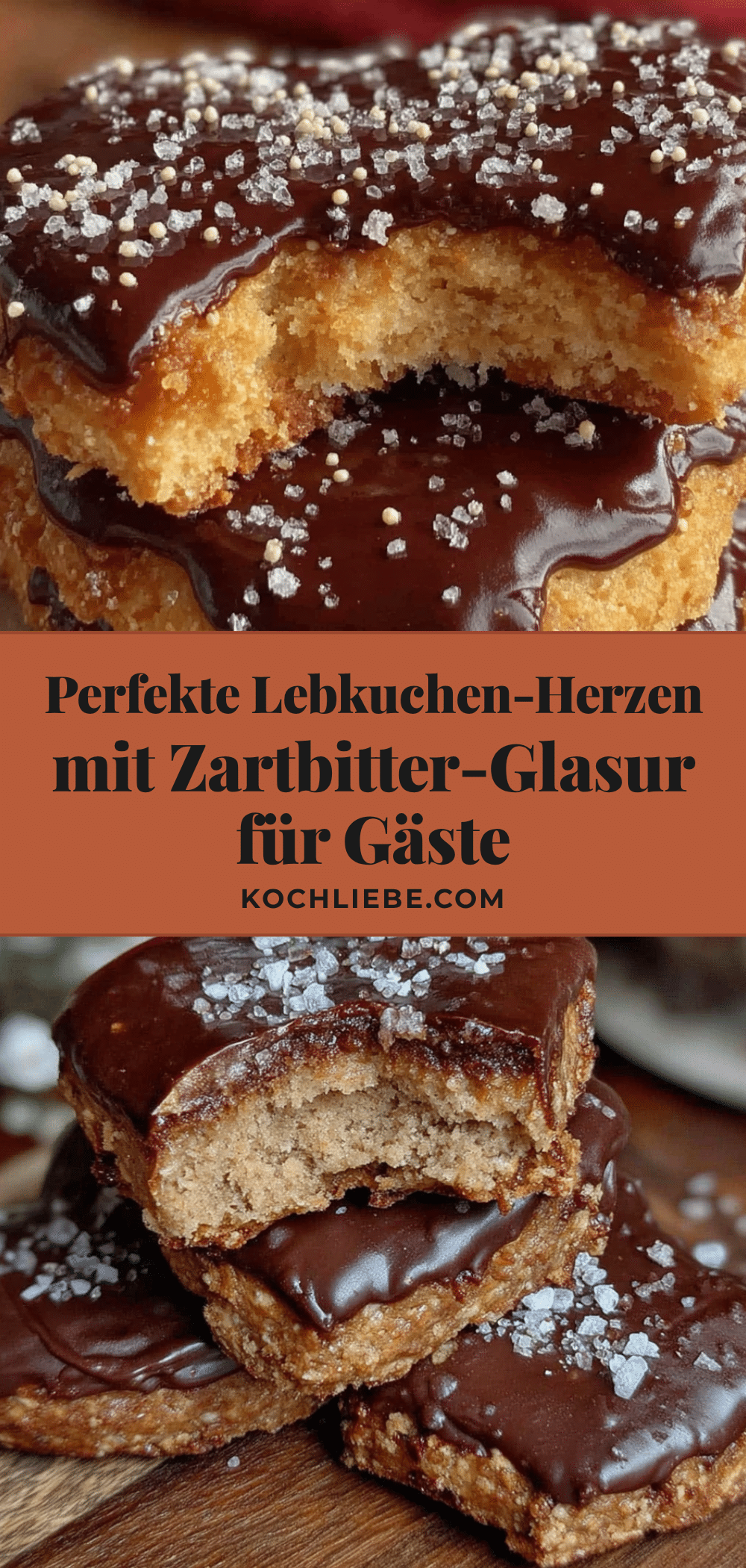 Lebkuchen-Herzen mit Zartbitter-Glasur recipe