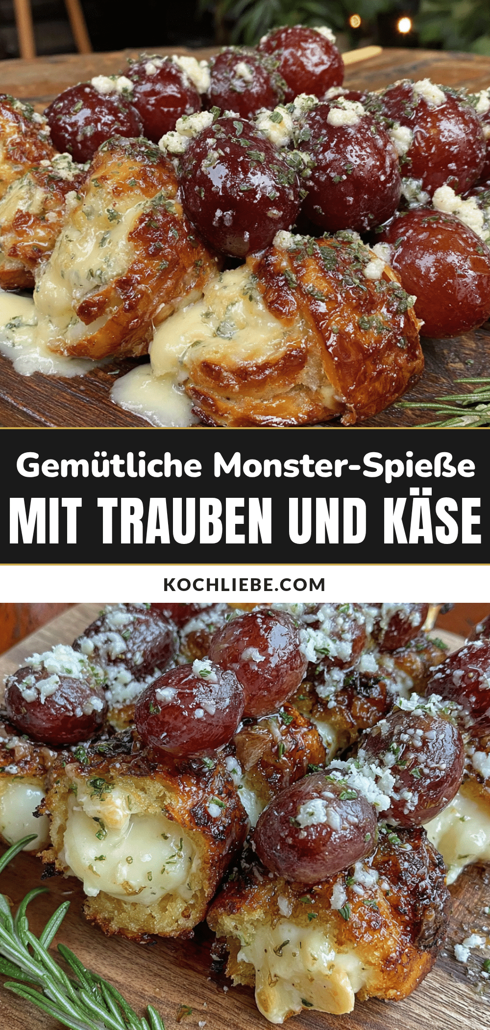 Monster-Spieße mit Trauben und Käse recipe