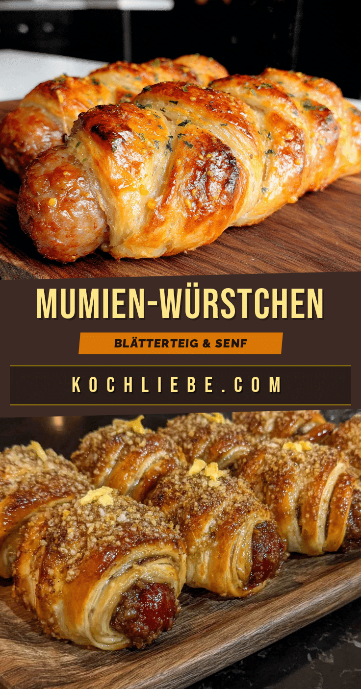 Mumien-Würstchen im Blätterteig Halloween-Rezept recipe