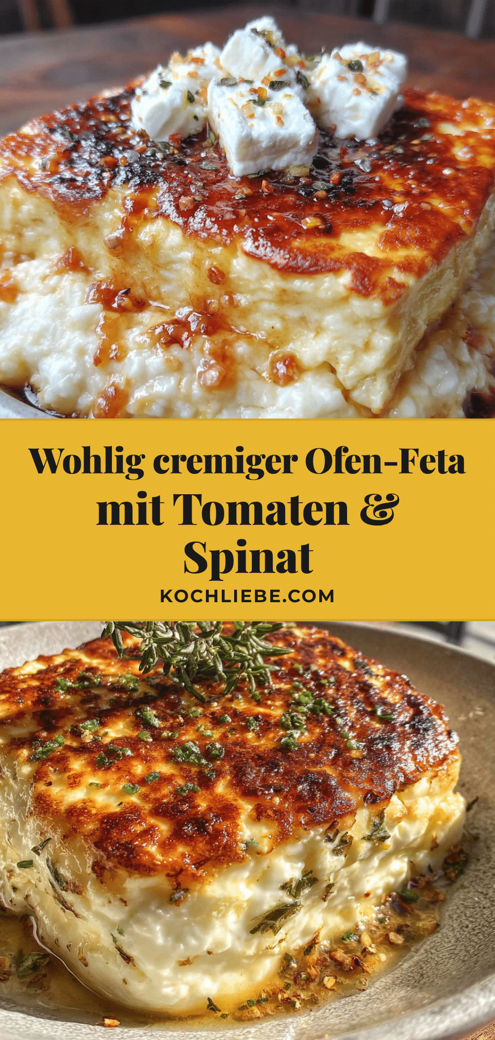 Ofen-Feta mit Tomaten und Spinat recipe