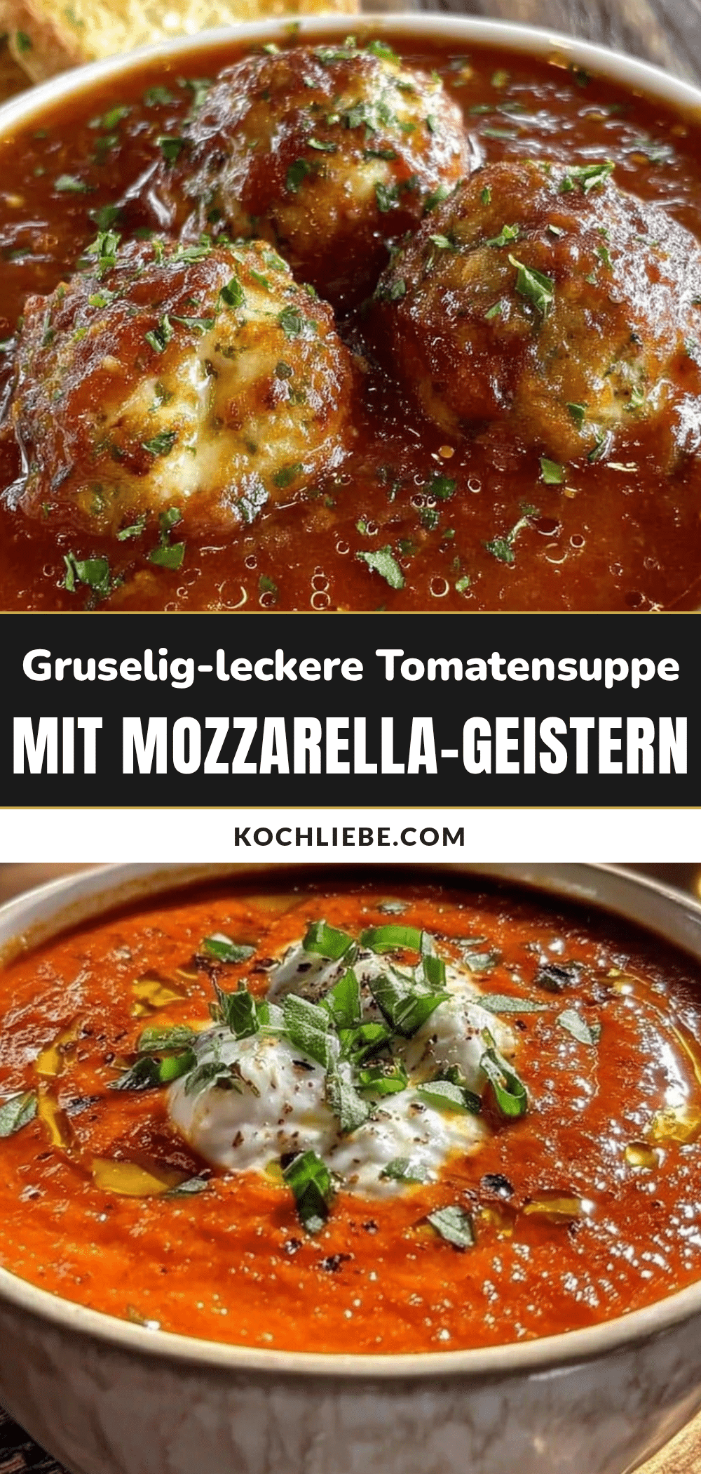 Tomatensuppe mit Mozzarella-Geistern recipe