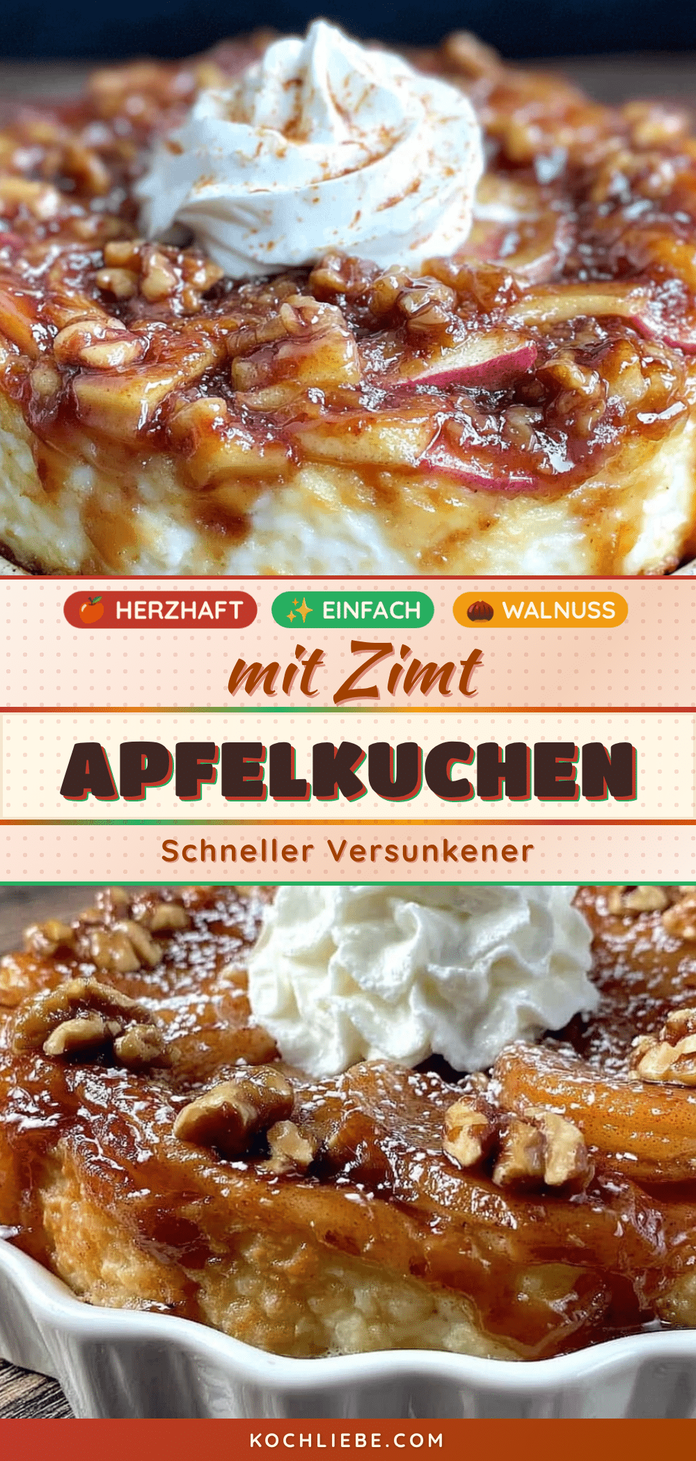 versunkener Apfelkuchen mit Zimt recipe