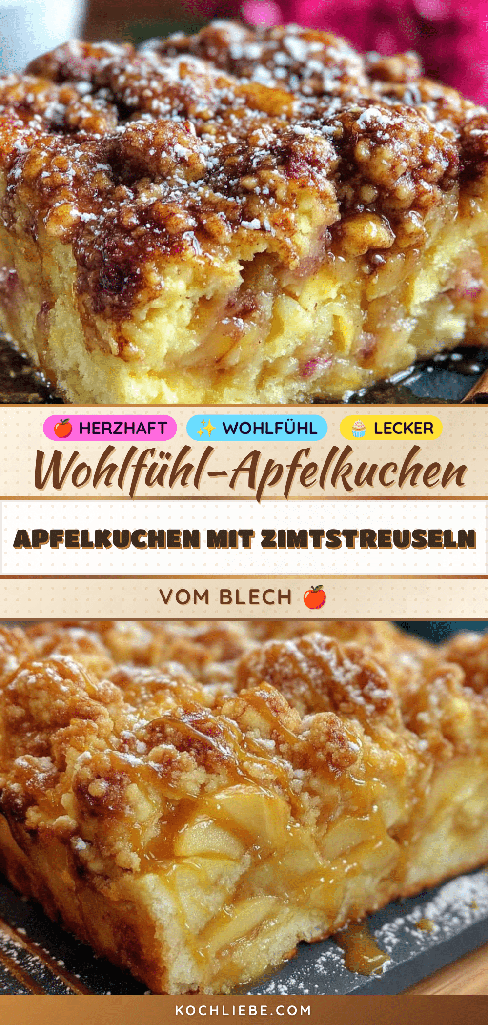 Bester Apfelkuchen vom Blech mit Zimtstreuseln recipe