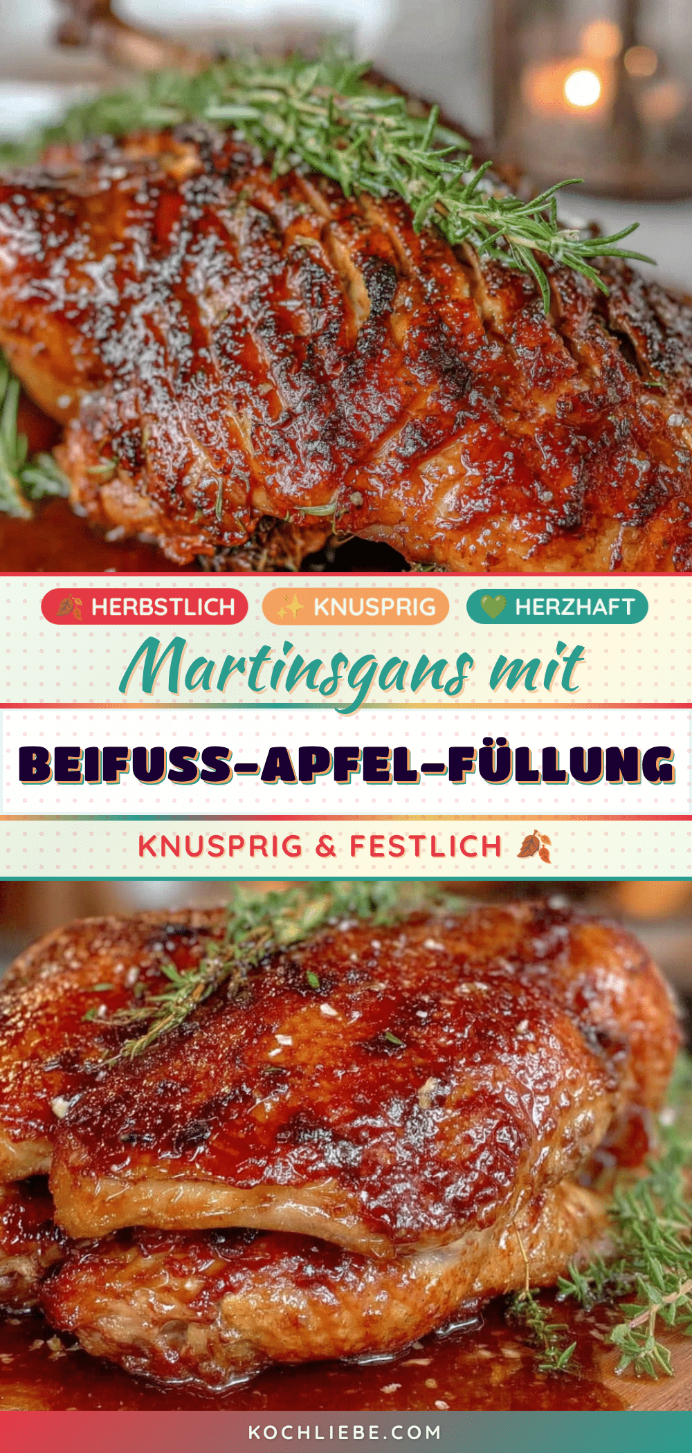 Knusprige Martinsgans mit Beifuß-Apfel-Füllung recipe