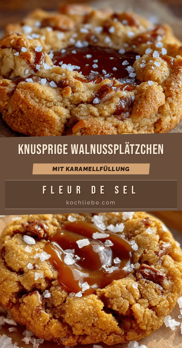 Knusprige Walnussplätzchen mit Karamell-Fleur de Sel recipe