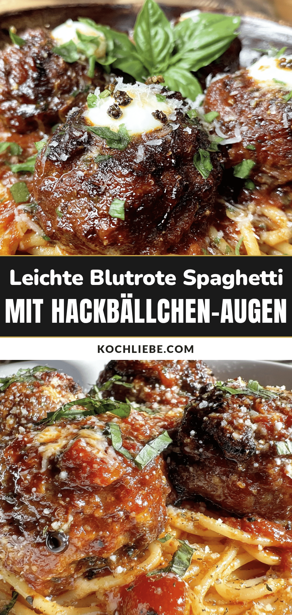 Leichte Blutrote Spaghetti mit Hackbällchen-Augen recipe