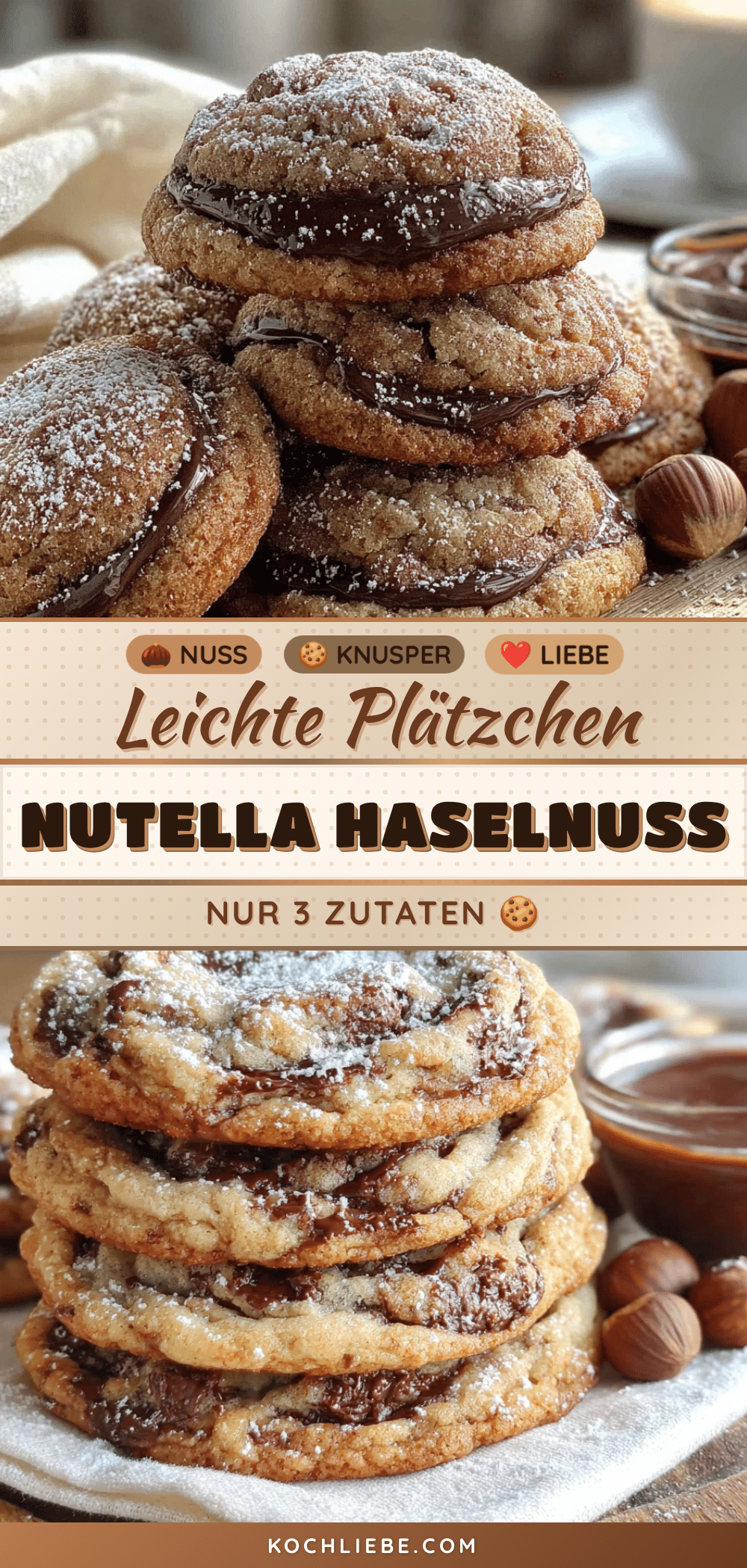 Leichte Nutella-Plätzchen mit 3 Zutaten recipe