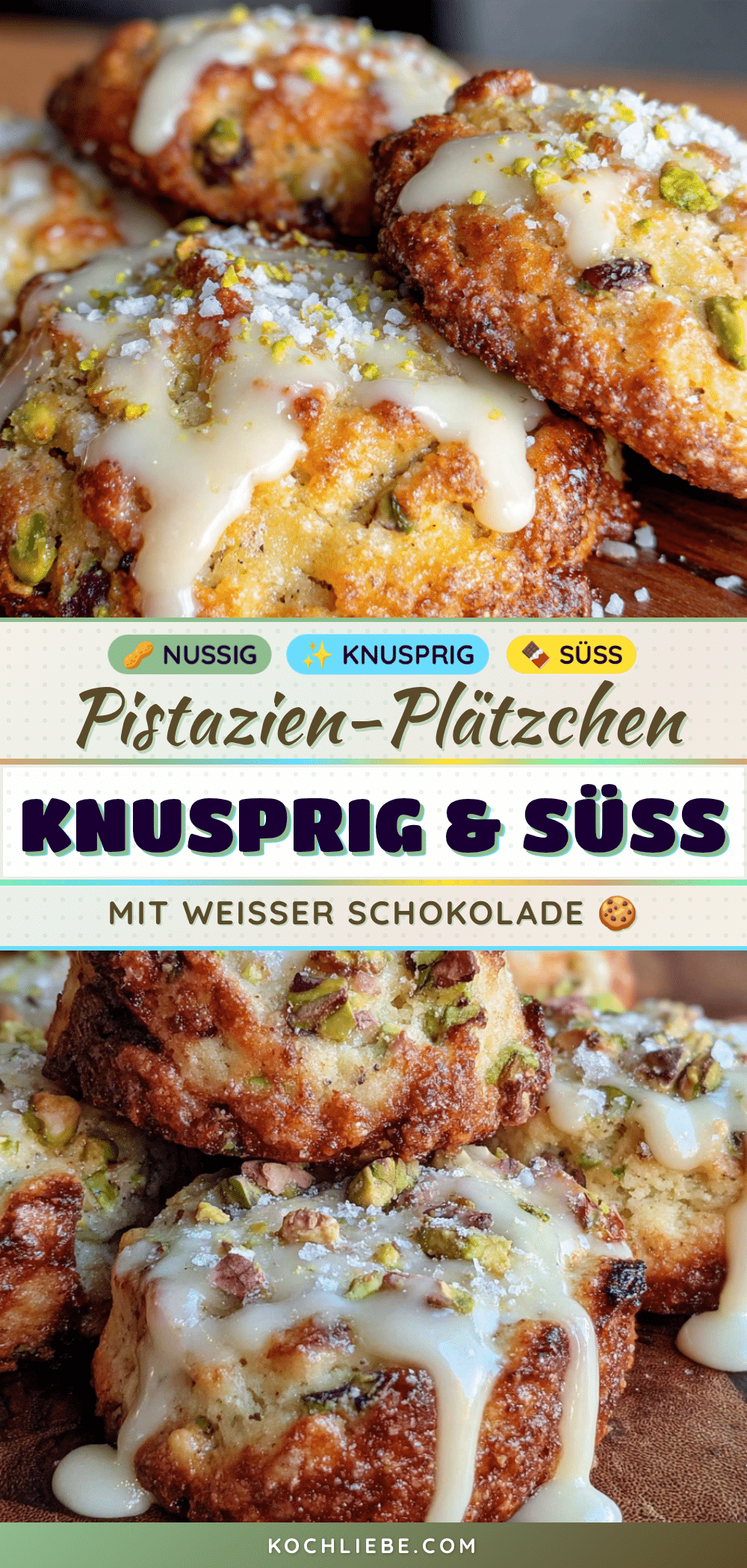 Pistazien-Plätzchen mit weißer Schokolade recipe