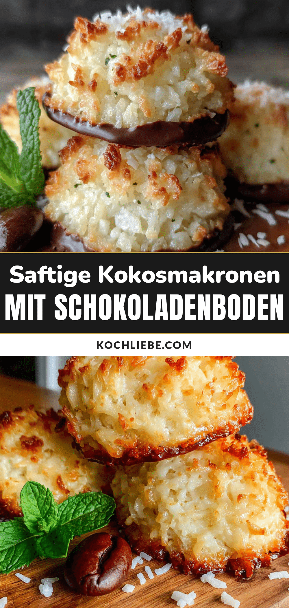 Saftige Kokosmakronen mit Schokoladenboden recipe