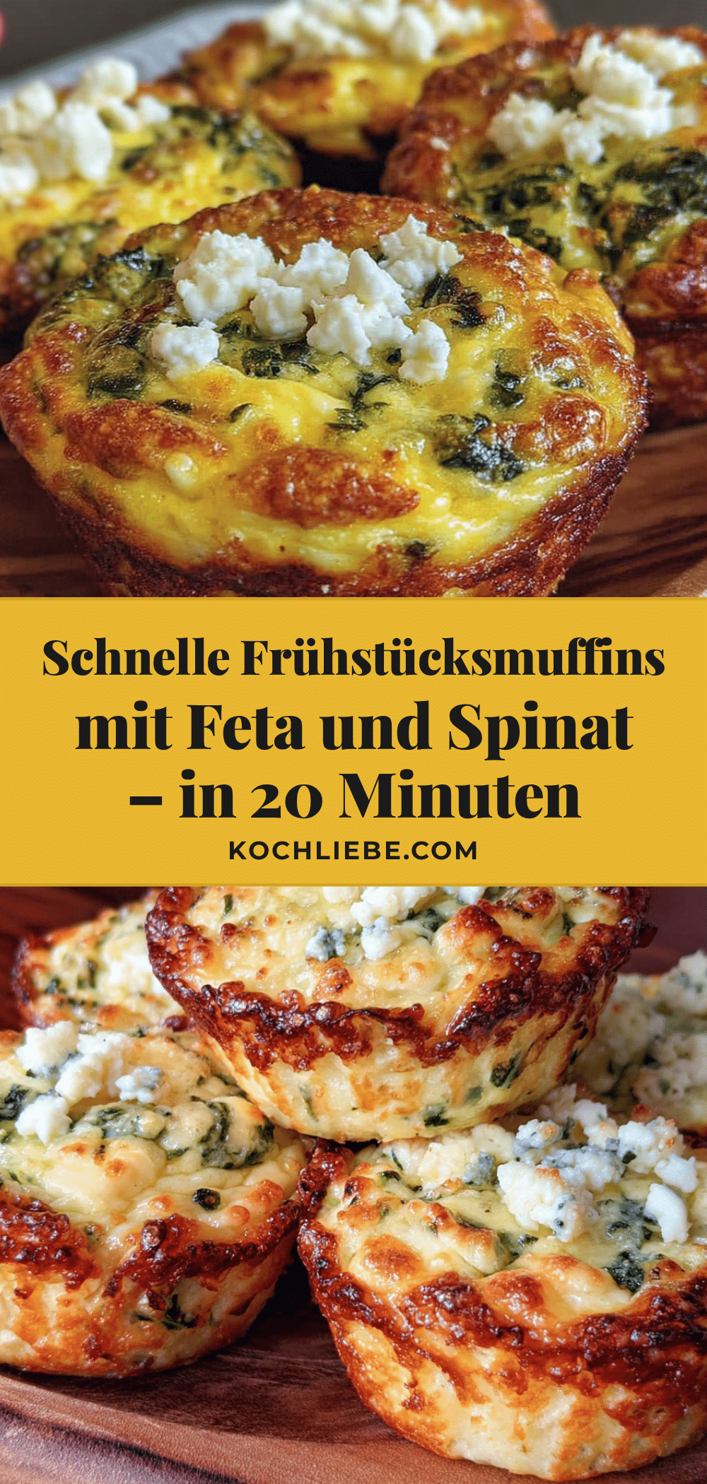 Schnelle Frühstücksmuffins mit Feta und Spinat recipe