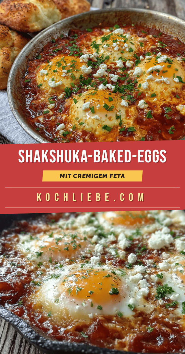 Shakshuka Baked Eggs mit cremigem Feta recipe
