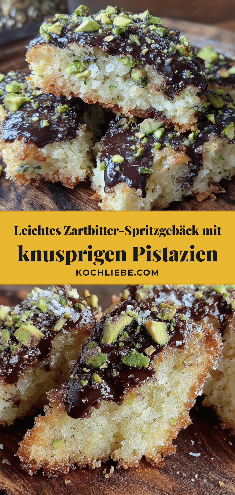 Zartbitter-Spritzgebäck mit Pistazien recipe